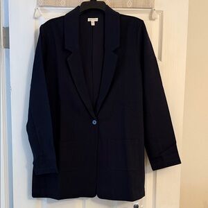 NEW!!  Garnet Hill Women's Classic Navy Heather Blazer, Sz 12